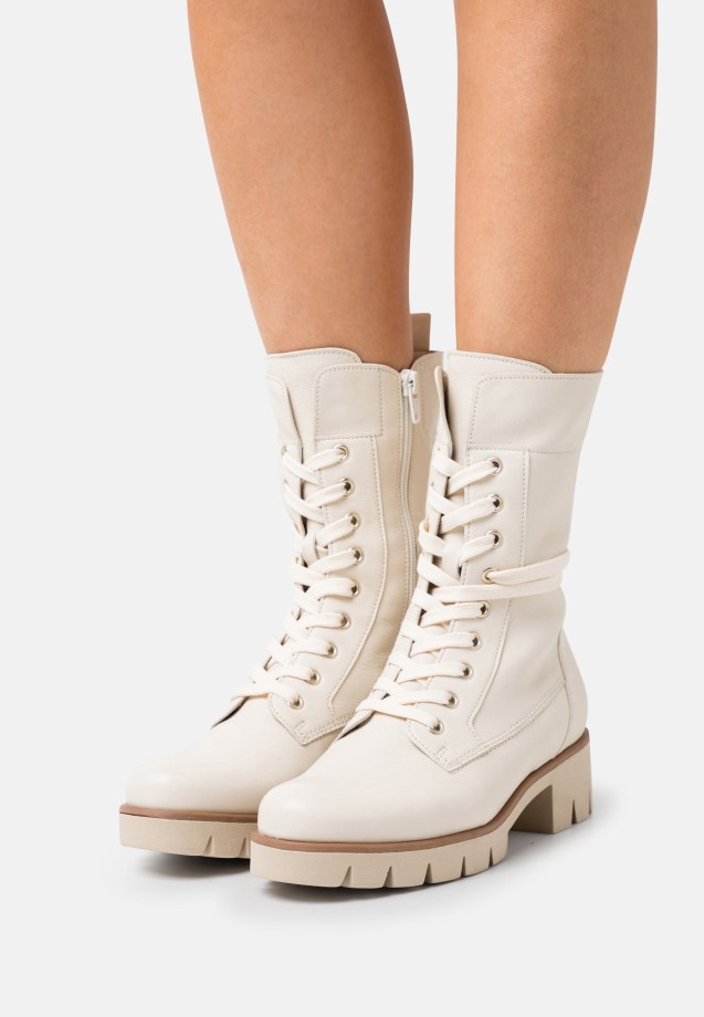 Gaborlace-Up Ankle Boots Panna