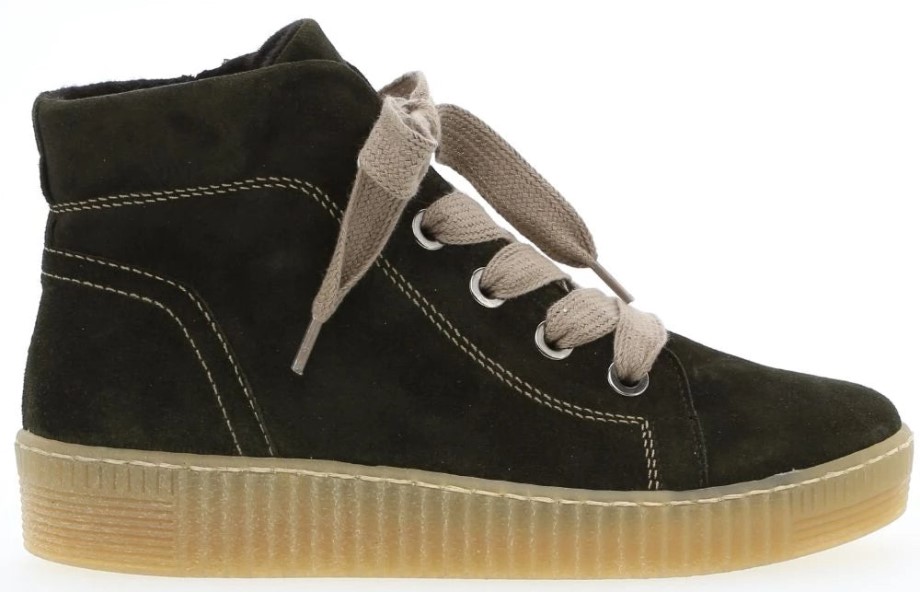 Gabor 33.735-11 - Botinha Rendado Camurça Verde