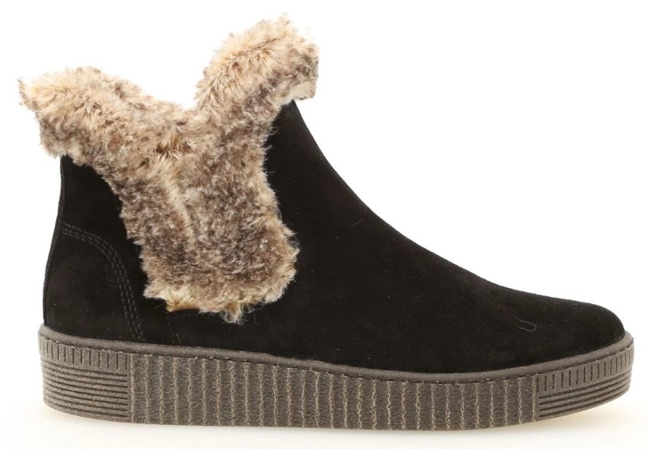 Gabor 33.737-17 - Botinha Plateau Camurça Preta