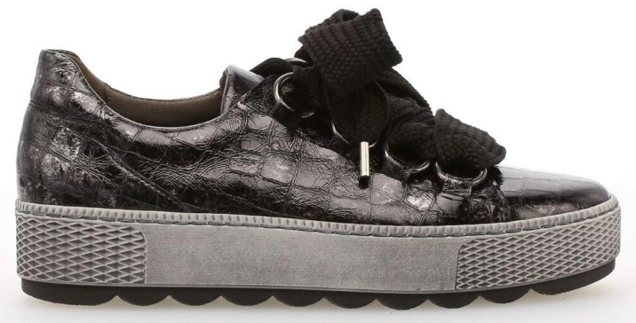 Gabor 36.536-67 - Tênis Cano Baixo Couro Preto