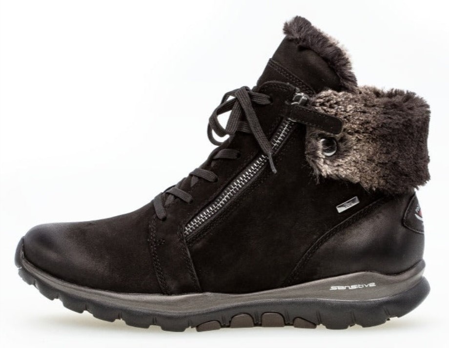 Gabor 76866.47 - Couro Nobuck Oleado Preto