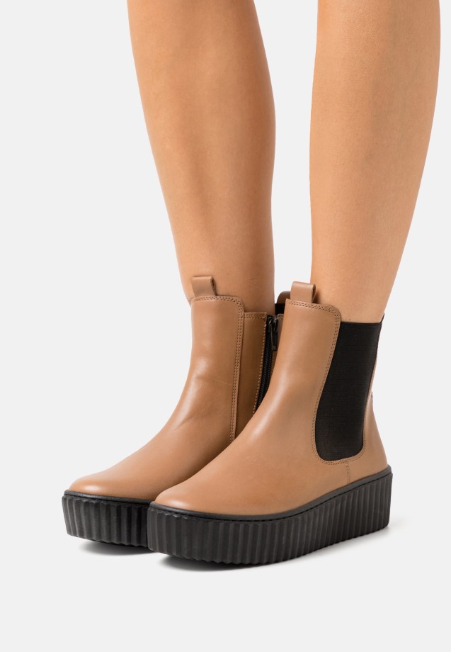 Gabor Platform Ankle Boots Camel