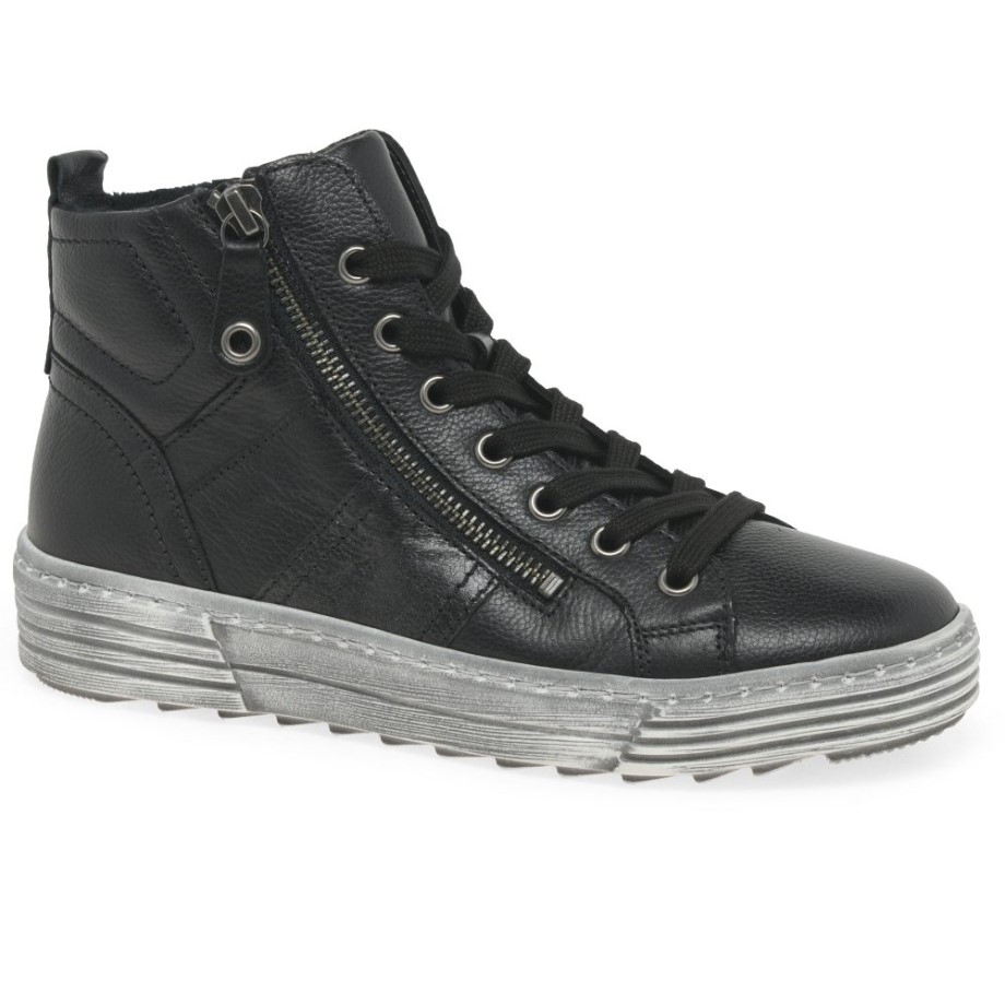 Black/Anthracite Biss Ladies Ankle Boots Gabor