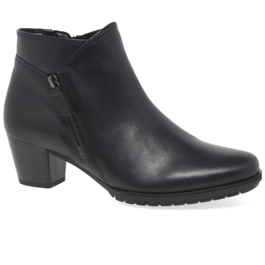 Black Gabor Olivetti Womens Zip Fastening Ankle Boots