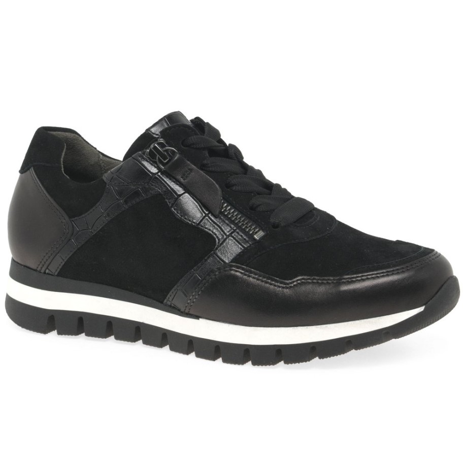 Black Gabor Willet Ladies Trainers
