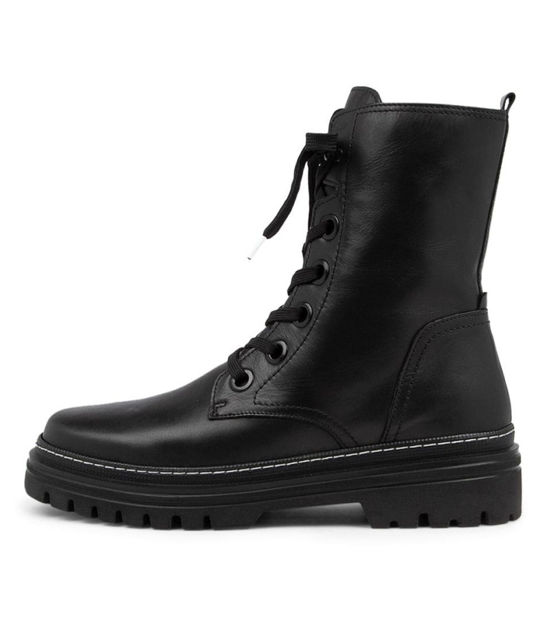 Bota De Couro Preto Gabor Dog