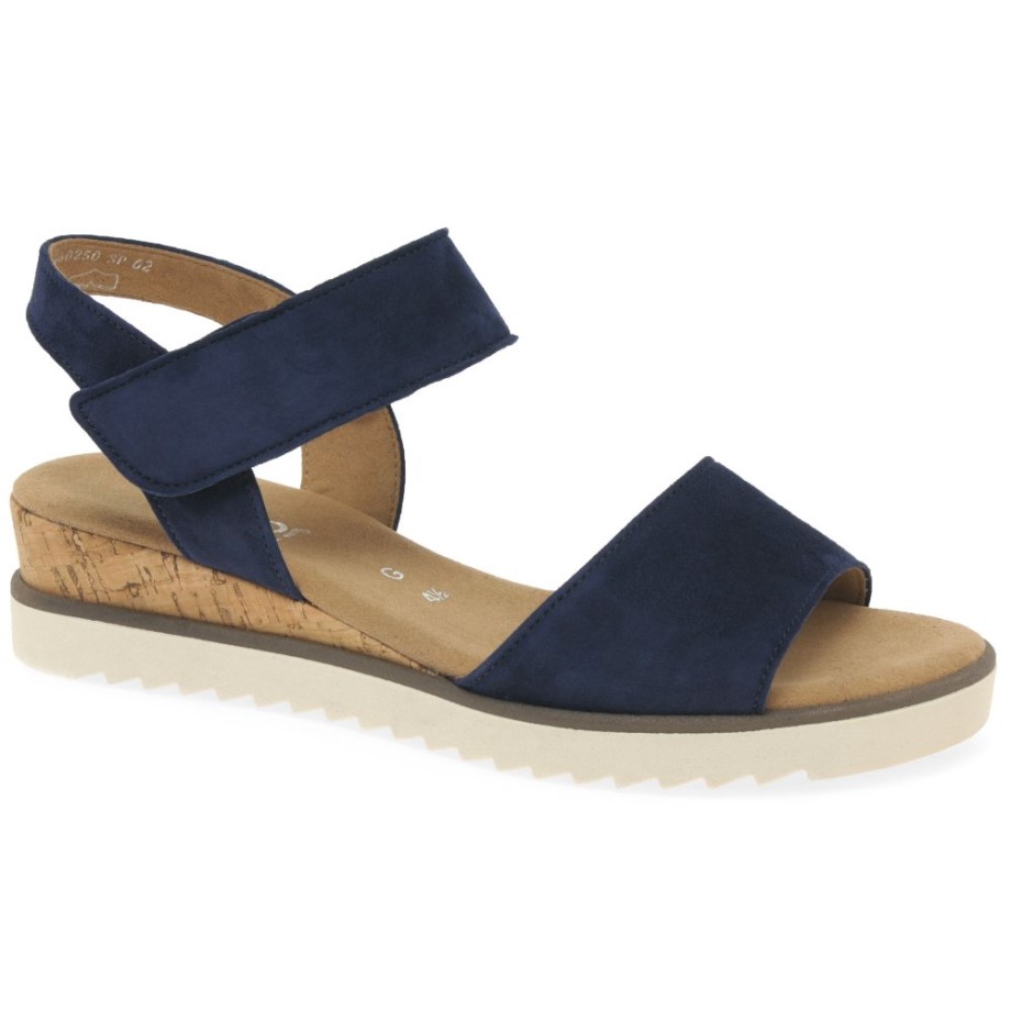 Gabor Raynor Ladies Sandals Dark Blue Suede
