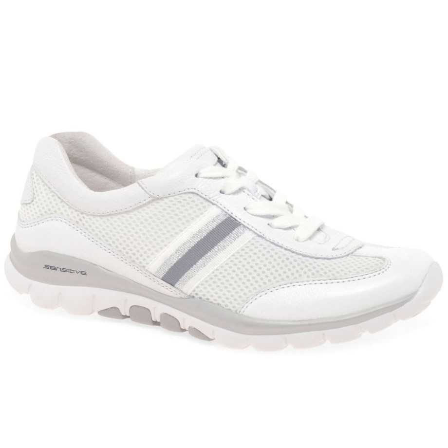 Helen Womens Sports Trainers White/Silver Gabor