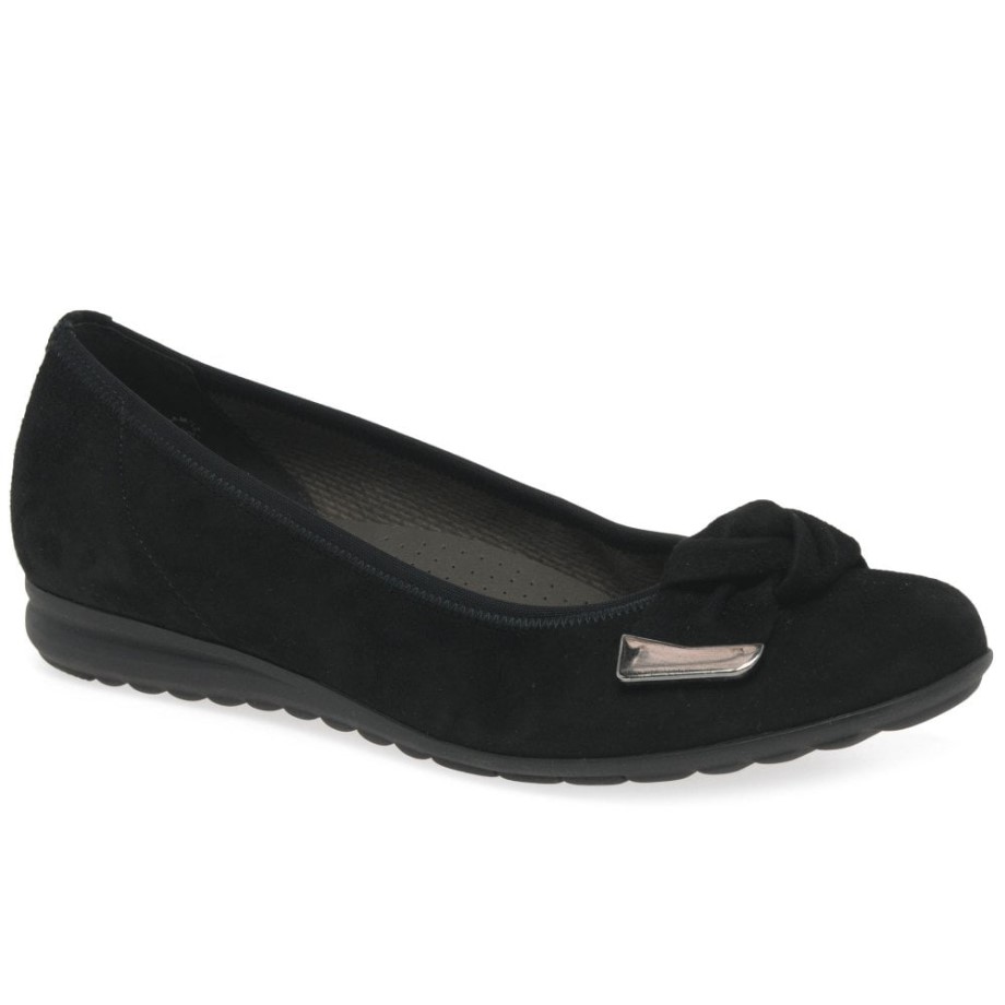 Silent Womens Pumps Gabor Black Suede