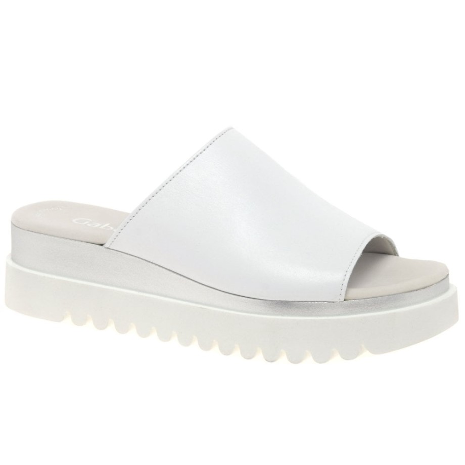 White Gabor Emily- Rose Womens Platform Mules